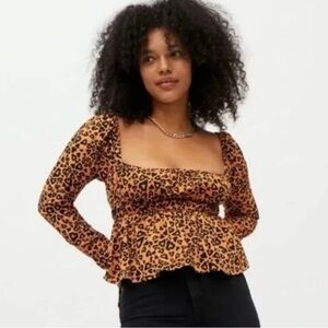 Urban Outfitters Ava Smock Blouse Top Women's Size XS